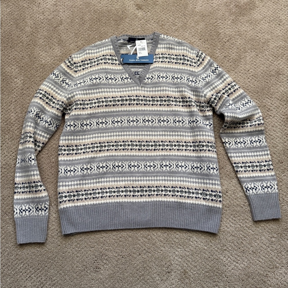 Fausto Reali Vannucci sweater, cashmere/wool blend, men’s Large
